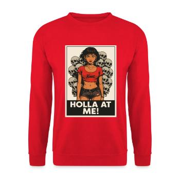 Rebellious Girl Power Illustration - Unisex Sweatshirt - red - Front - Alina (178cm) & Michal (187cm)