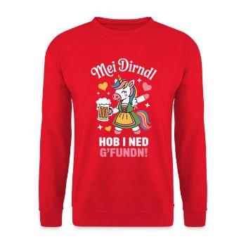 Licorne bavaroise dans un festival folklorique dirndl - Sweat-shirt Unisexe - rouge - Devant - Alina (178cm) & Michal (187cm)