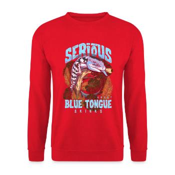 Gardien de reptiles sérieux au sujet des scinques à langue bleue - Sweat-shirt Unisexe - rouge - Devant - Alina (178cm) & Michal (187cm)