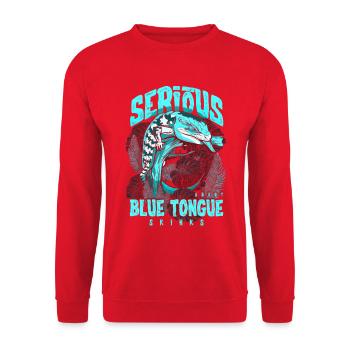 Ernsthaft über Blauzungenskinke Reptilienhalter - Unisex Pullover - Rot - Vorne - Alina (178cm) & Michal (187cm)