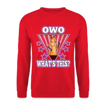 OwO What's This? - Unisex Sweatshirt - red - Front - Alina (178cm) & Michal (187cm)