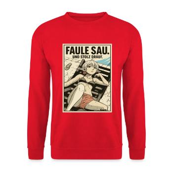 Semer paresseusement sur la plage avec fierté - Sweat-shirt Unisexe - rouge - Devant - Alina (178cm) & Michal (187cm)