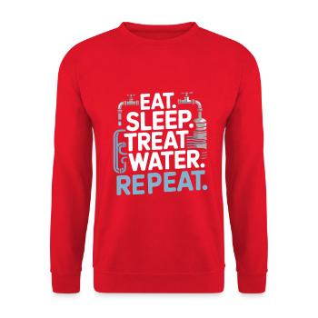 Drôle d'opérateur de traitement des eaux usées - Sweat-shirt Unisexe - rouge - Devant - Alina (178cm) & Michal (187cm)