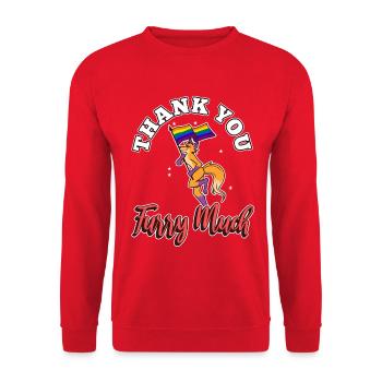 Merci beaucoup furry - Sweat-shirt Unisexe - rouge - Devant - Alina (178cm) & Michal (187cm)