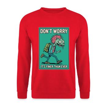 Marcheur de zombies humoristique - Sweat-shirt Unisexe - rouge - Devant - Alina (178cm) & Michal (187cm)