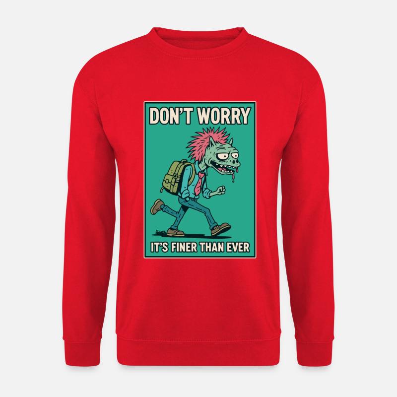 Humorvoller Zombie Walker - Unisex Pullover - Rot