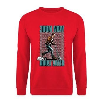 Trottinette Zoom Now Adult Later Trottinette électrique - Sweat-shirt Unisexe - rouge - Devant - Alina (178cm) & Michal (187cm)