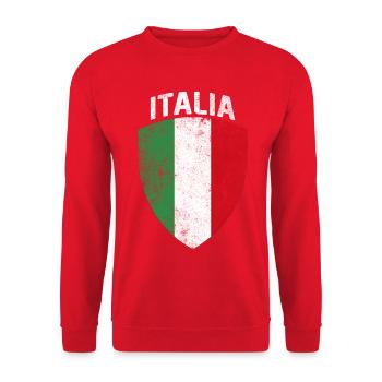 Vintage Tricolor Shield Italy Flaming - Unisex Sweatshirt - red - Front - Alina (178cm) & Michal (187cm)
