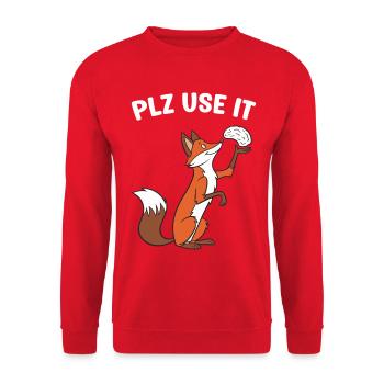 Un renard drôle avec un cerveau, utilisez-le s'il vous plaît - Sweat-shirt Unisexe - rouge - Devant - Alina (178cm) & Michal (187cm)