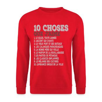 10 Dinge, die ich an Marseille liebe: Sonne, Buchten - Unisex Pullover - Rot - Vorne - Alina (178cm) & Michal (187cm)