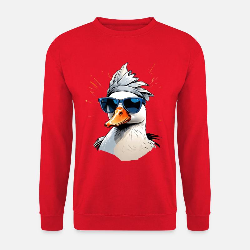 Cool goose with sunglasses - Unisex Sweatshirt - red