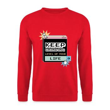 Keep Grinding Daily Motivation Perseverance - Unisex Sweatshirt - red - Front - Alina (178cm) & Michal (187cm)
