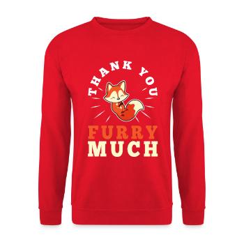 Merci beaucoup furry - Sweat-shirt Unisexe - rouge - Devant - Alina (178cm) & Michal (187cm)