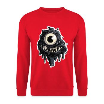 Black Monster Slime Eye - Unisex Sweatshirt - red - Front - Alina (178cm) & Michal (187cm)