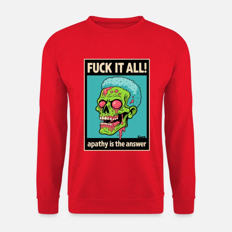 Crâne de zombie avec déclaration audacieuse - Sweat-shirt Unisexe - rouge