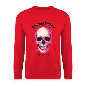 Retro Horror Skull - Unisex Sweatshirt - red - Front - Alina (178cm) & Michal (187cm)