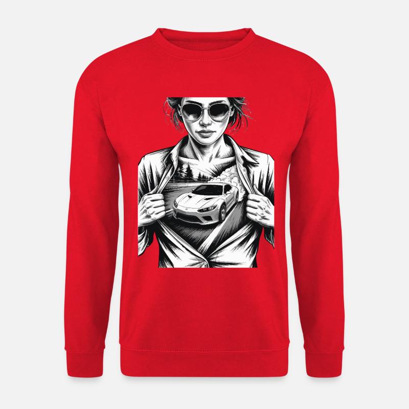 Racing Girl Car Design - Unisex Pullover - Rot
