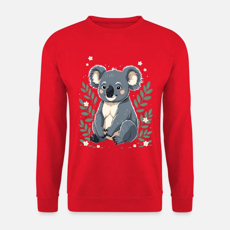 Niedlicher Koala mit Blumenkranz - Unisex Pullover - Rot
