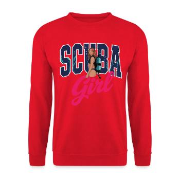 Scuba Girl Diving Design - Unisex Sweatshirt - red - Front - Alina (178cm) & Michal (187cm)