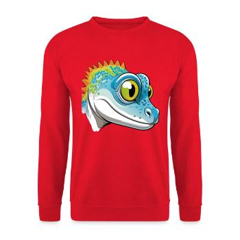 Conception de dessin animé Geko coloré - Sweat-shirt Unisexe - rouge - Devant - Alina (178cm) & Michal (187cm)