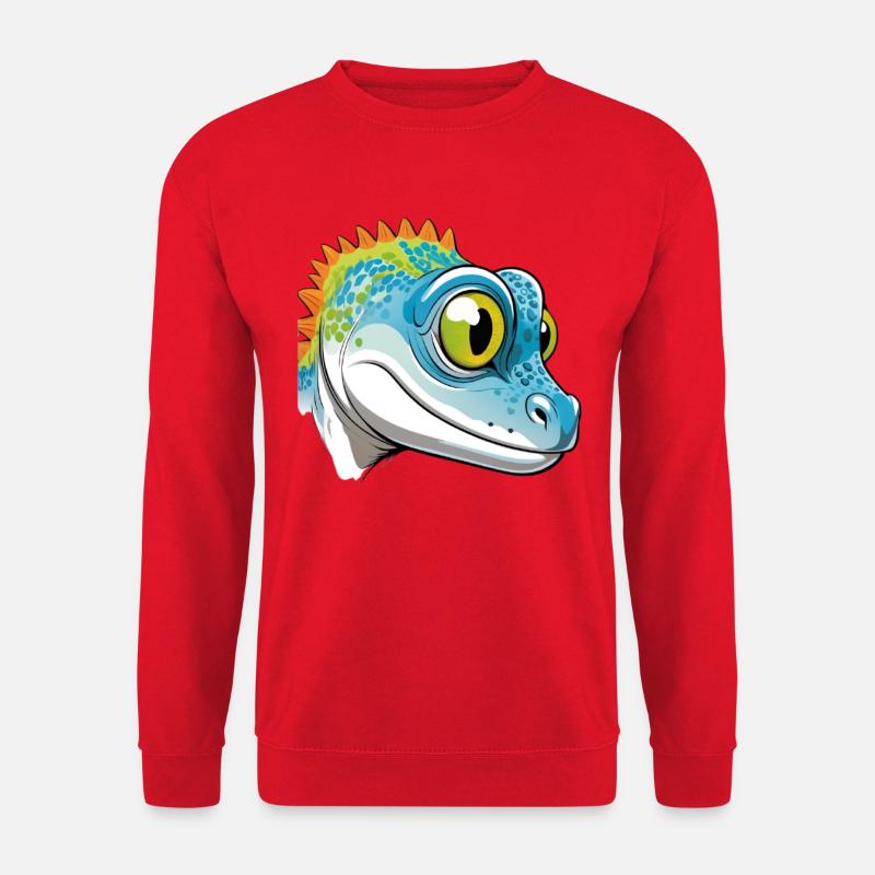 Bunter Geko Cartoon Design - Unisex Pullover - Rot