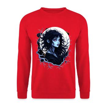 Moonlight Shadow Spell Anime - Unisex Sweatshirt - red - Front - Alina (178cm) & Michal (187cm)