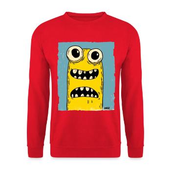 Drôle de ver monstre - Sweat-shirt Unisexe - rouge - Devant - Alina (178cm) & Michal (187cm)