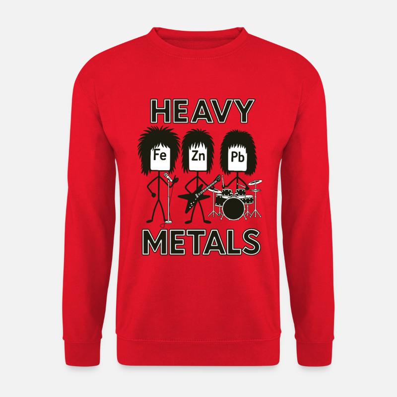 Schwermetaller Banddesign mit Elementen - Unisex Pullover - Rot