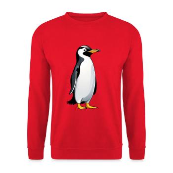 Illustration of a penguin with friendly look - Unisex Sweatshirt - red - Front - Alina (178cm) & Michal (187cm)