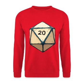 D20 Dice with only 20 – Lucky Dice Design - Unisex Sweatshirt - red - Front - Alina (178cm) & Michal (187cm)