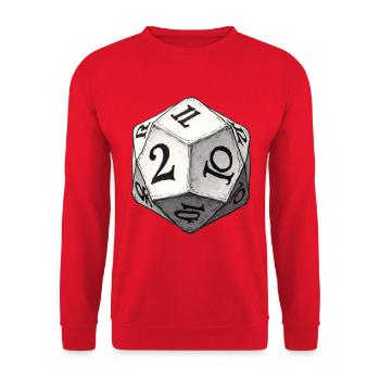 Dice with Medieval Numbers – Vintage Dice - Unisex Sweatshirt - red - Front - Alina (178cm) & Michal (187cm)