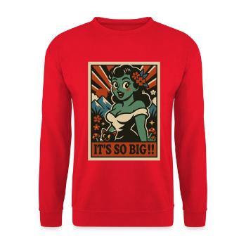 Retro Green Pinup Zombie Poster - Unisex Sweatshirt - red - Front - Alina (178cm) & Michal (187cm)