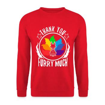 Merci beaucoup furry - Sweat-shirt Unisexe - rouge - Devant - Alina (178cm) & Michal (187cm)