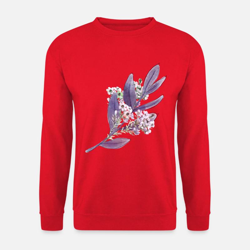 Lila Lavendel Blumenmuster - Unisex Pullover - Rot