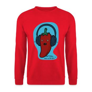 Spice to the Ears | Funny Spicy Audiobook - Unisex Pullover - Rot - Vorne - Alina (178cm) & Michal (187cm)