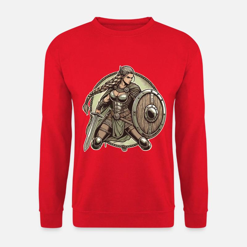 Guerrier avec bouclier et épée - Sweat-shirt Unisexe - rouge