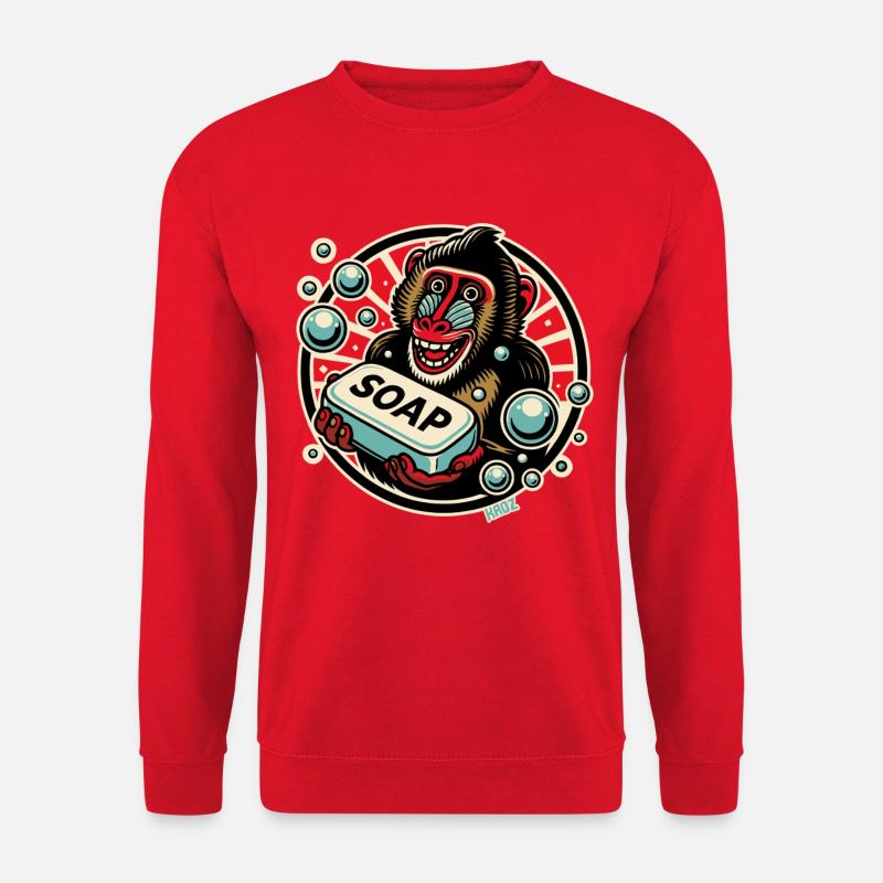 Mandrill Monkey with Soap - Unisex Sweatshirt - red