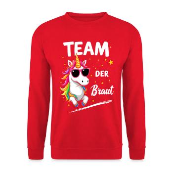 Slogan licorne drôle pour l’équipe de la mariée chemise - Sweat-shirt Unisexe - rouge - Devant - Alina (178cm) & Michal (187cm)