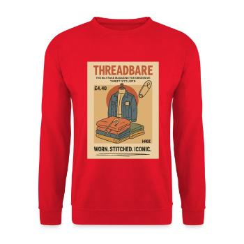Gebraucht Genäht Ikonisch - Unisex Pullover - Rot - Vorne - Alina (178cm) & Michal (187cm)