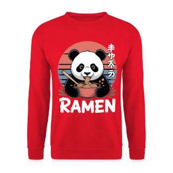 Bol à ramen Kawaii Panda - Sweat-shirt Unisexe - rouge - Devant - Alina (178cm) & Michal (187cm)
