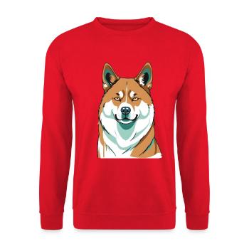 Cheerful Shiba Portrait - Unisex Sweatshirt - red - Front - Alina (178cm) & Michal (187cm)