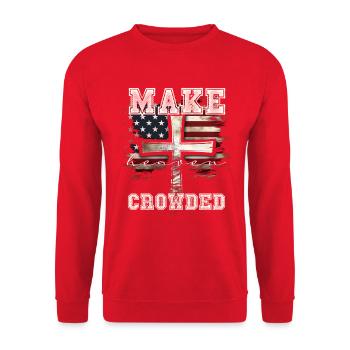 Make Heaven Bonded Cross Flag Design - Sweat-shirt Unisexe - rouge - Devant - Alina (178cm) & Michal (187cm)