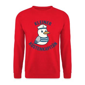 Little Coastal Captain Logo Seagull Baltic Sea North Sea - Unisex Sweatshirt - red - Front - Alina (178cm) & Michal (187cm)