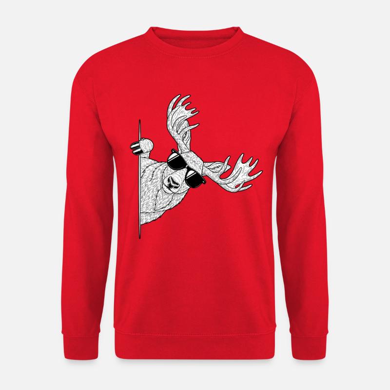 Moose mit Sonnenbrillen - Unisex Pullover - Rot