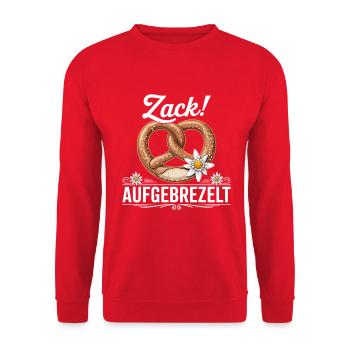 Zack Pretzel Fun Folk Festival in October - Unisex Sweatshirt - red - Front - Alina (178cm) & Michal (187cm)