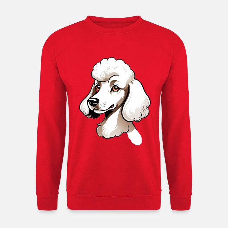 Cartoon Pudelkopf Illustration - Unisex Pullover - Rot
