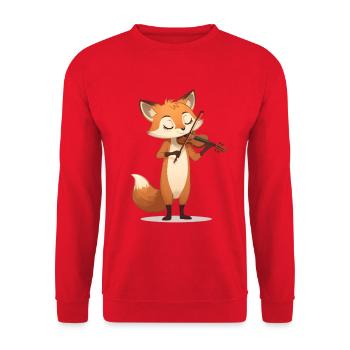 Sanfter Fuchs Violine - Unisex Pullover - Rot - Vorne - Alina (178cm) & Michal (187cm)
