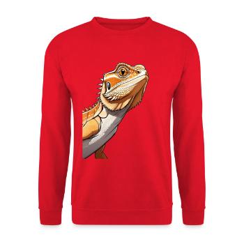 Bearded Dragon Orange Illustration - Unisex Sweatshirt - red - Front - Alina (178cm) & Michal (187cm)