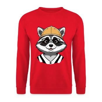 raton laveur avec casque et lunettes de soleil - Sweat-shirt Unisexe - rouge - Devant - Alina (178cm) & Michal (187cm)