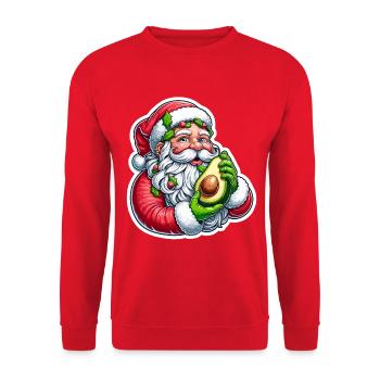 Avocado Santa Festfreude - Unisex Pullover - Rot - Vorne - Alina (178cm) & Michal (187cm)